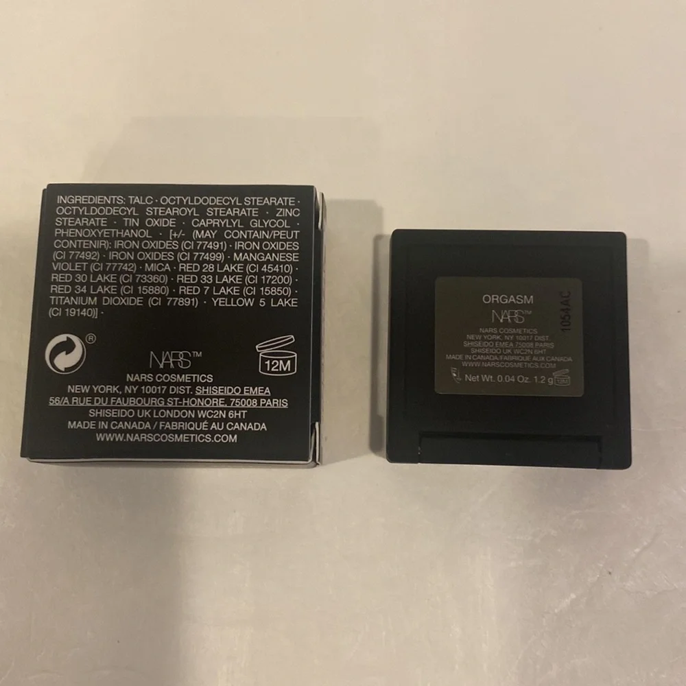 NARS Blush in Orgasm Mini Travel Purse Sz 0.04oz NIB Peachy Pink Golden Shimmer